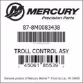 Bar codes for Mercury Marine part number 87-8M0083438