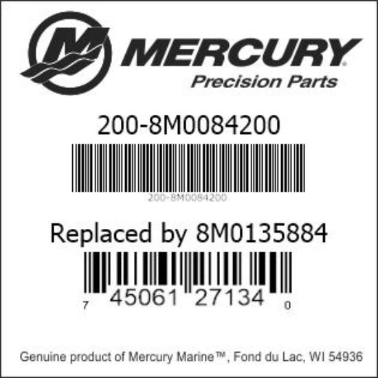 Bar codes for Mercury Marine part number 200-8M0084200