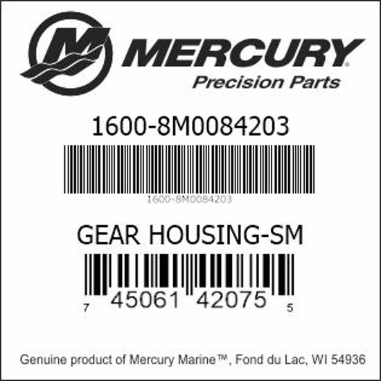 Bar codes for Mercury Marine part number 1600-8M0084203