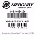 Bar codes for Mercury Marine part number 84-8M0084296