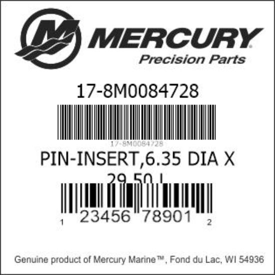 Bar codes for Mercury Marine part number 17-8M0084728