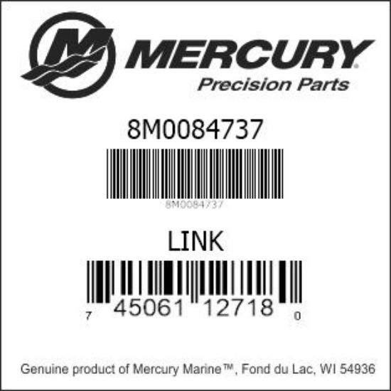 Bar codes for Mercury Marine part number 8M0084737