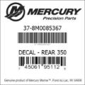 Bar codes for Mercury Marine part number 37-8M0085367