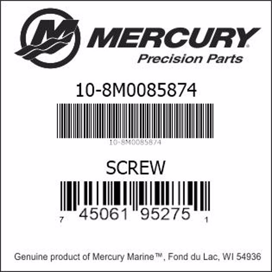 Bar codes for Mercury Marine part number 10-8M0085874