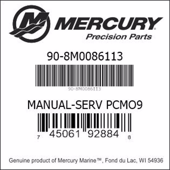 Bar codes for Mercury Marine part number 90-8M0086113