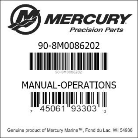 Bar codes for Mercury Marine part number 90-8M0086202