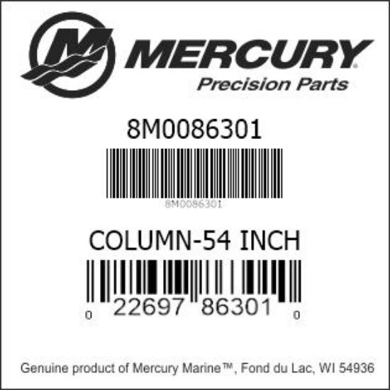 Bar codes for Mercury Marine part number 8M0086301