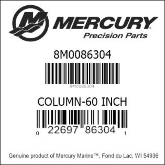 Bar codes for Mercury Marine part number 8M0086304