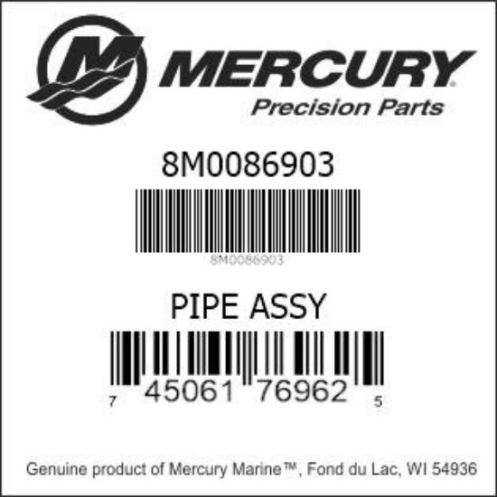 Bar codes for Mercury Marine part number 8M0086903