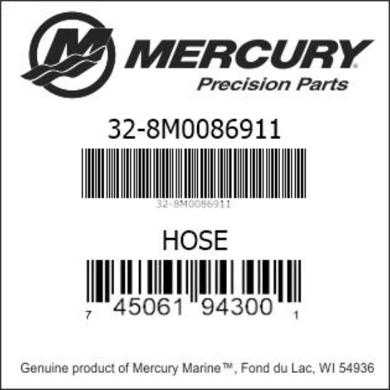 Bar codes for Mercury Marine part number 32-8M0086911