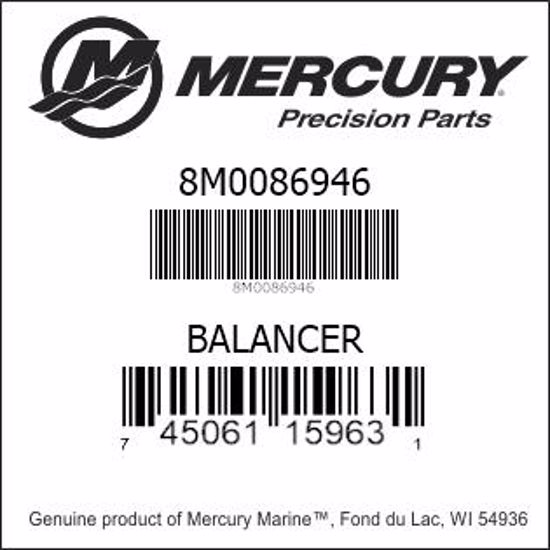 Bar codes for Mercury Marine part number 8M0086946