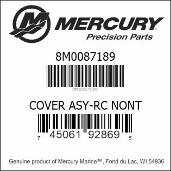 Bar codes for Mercury Marine part number 8M0087189