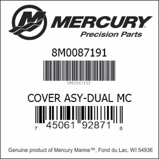 Bar codes for Mercury Marine part number 8M0087191