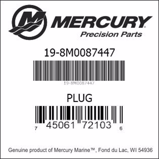 Bar codes for Mercury Marine part number 19-8M0087447