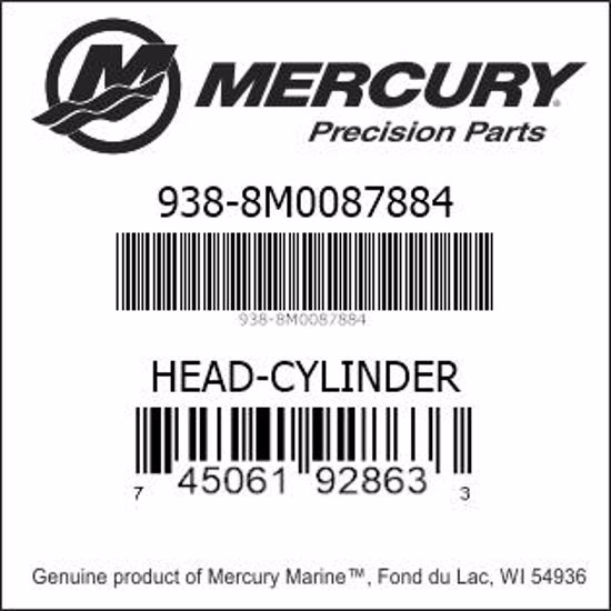 Bar codes for Mercury Marine part number 938-8M0087884