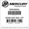 Bar codes for Mercury Marine part number 8M0088081