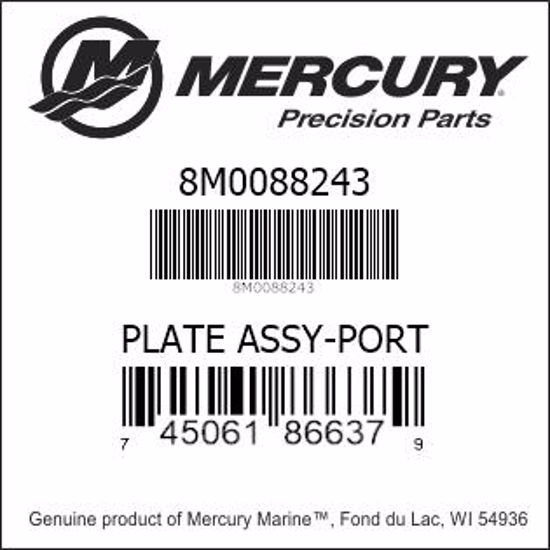 Bar codes for Mercury Marine part number 8M0088243