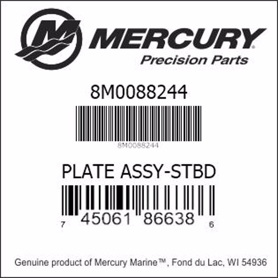 Bar codes for Mercury Marine part number 8M0088244