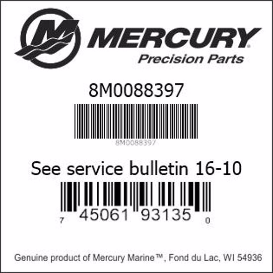 Bar codes for Mercury Marine part number 8M0088397