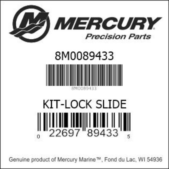 Bar codes for Mercury Marine part number 8M0089433
