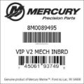 Bar codes for Mercury Marine part number 8M0089495
