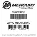 Bar codes for Mercury Marine part number 8M0089496