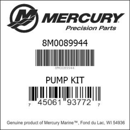 Bar codes for Mercury Marine part number 8M0089944