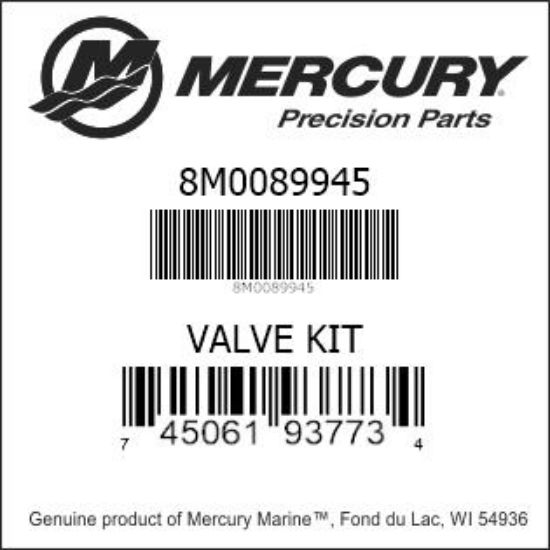 Bar codes for Mercury Marine part number 8M0089945
