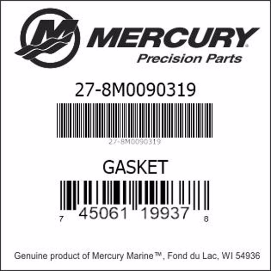 Bar codes for Mercury Marine part number 27-8M0090319