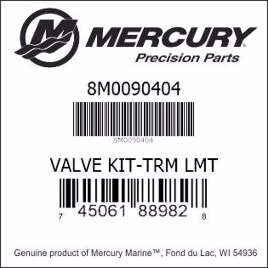 Bar codes for Mercury Marine part number 8M0090404