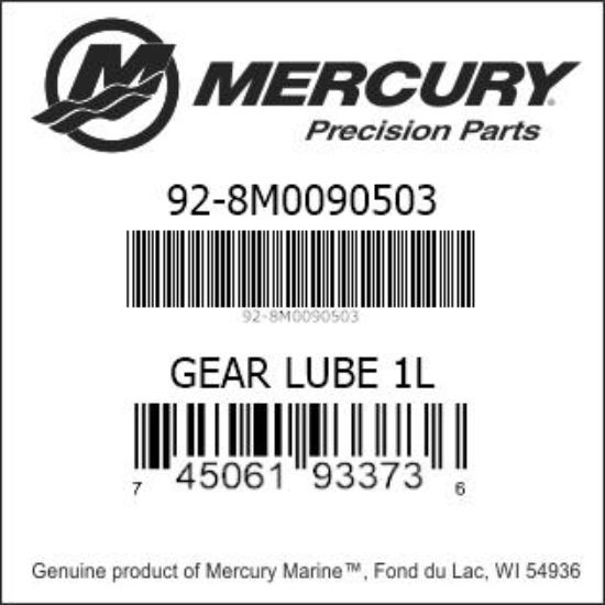 Bar codes for Mercury Marine part number 92-8M0090503