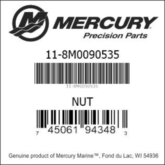 Bar codes for Mercury Marine part number 11-8M0090535