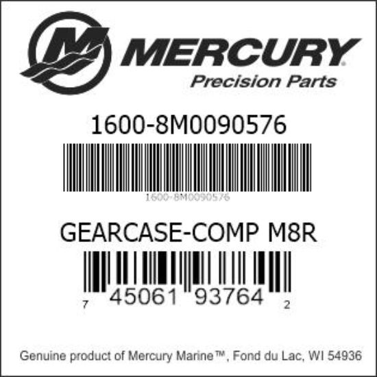 Bar codes for Mercury Marine part number 1600-8M0090576