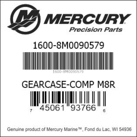 Bar codes for Mercury Marine part number 1600-8M0090579
