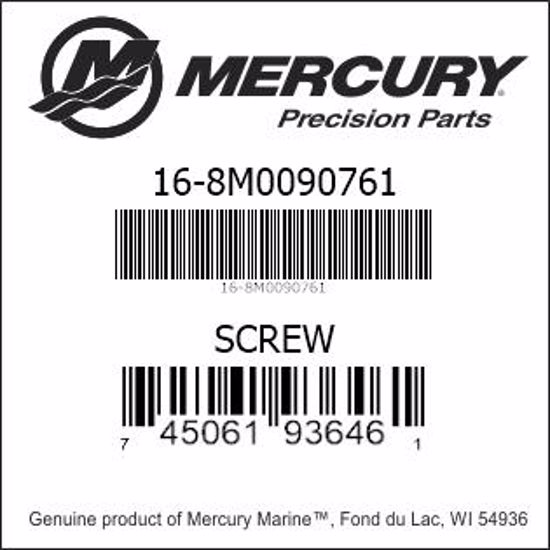 Bar codes for Mercury Marine part number 16-8M0090761