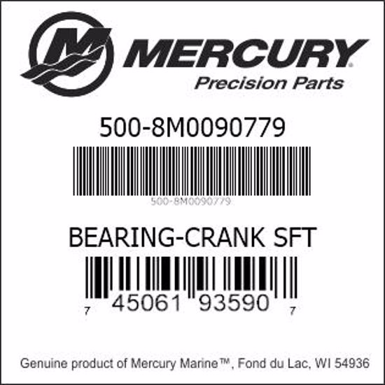 Bar codes for Mercury Marine part number 500-8M0090779