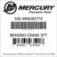 Mercury Marine part number 500-8M0090779 BEARING-CRANK SFT Bar codes for Mercury Marine part number 500-8M0090779
