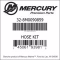 Bar codes for Mercury Marine part number 32-8M0090859
