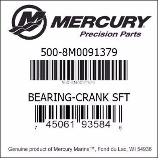Bar codes for Mercury Marine part number 500-8M0091379