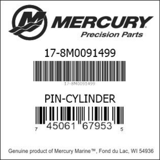 Bar codes for Mercury Marine part number 17-8M0091499