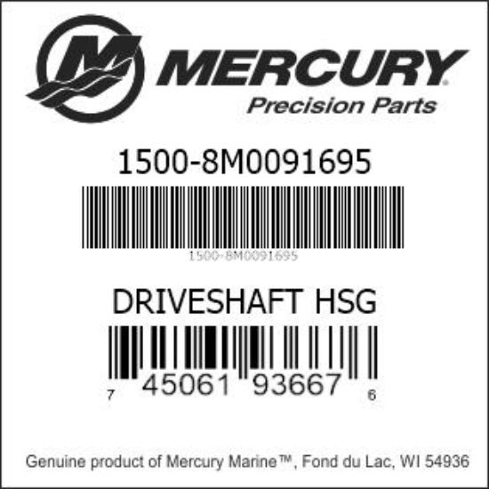 Bar codes for Mercury Marine part number 1500-8M0091695