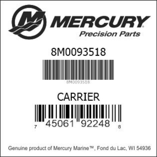 Bar codes for Mercury Marine part number 8M0093518