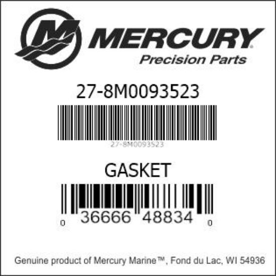 Bar codes for Mercury Marine part number 27-8M0093523