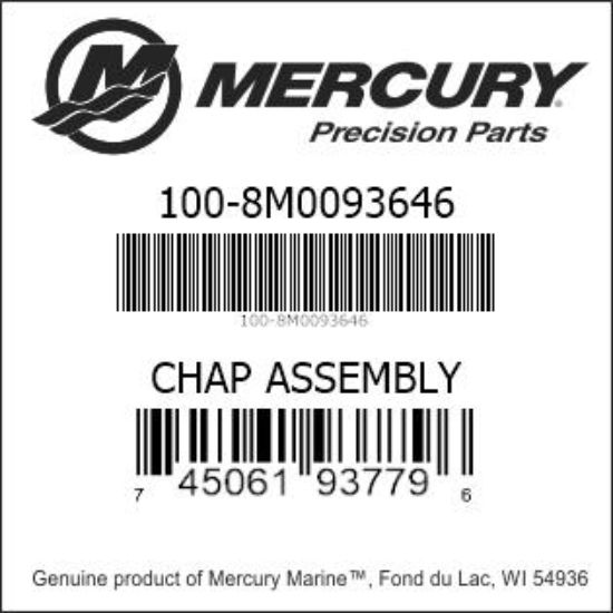 Bar codes for Mercury Marine part number 100-8M0093646