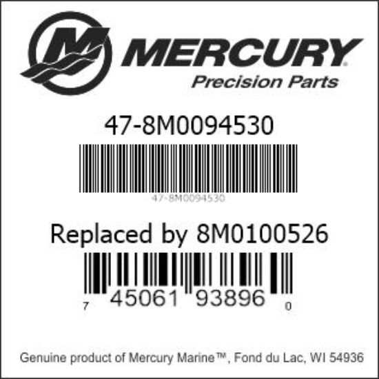 Bar codes for Mercury Marine part number 47-8M0094530