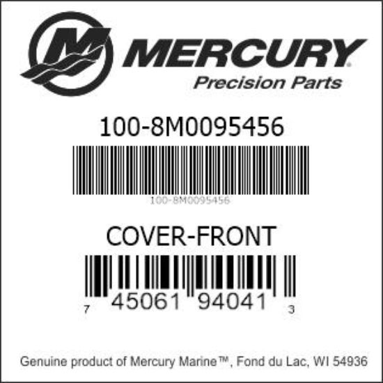 Bar codes for Mercury Marine part number 100-8M0095456