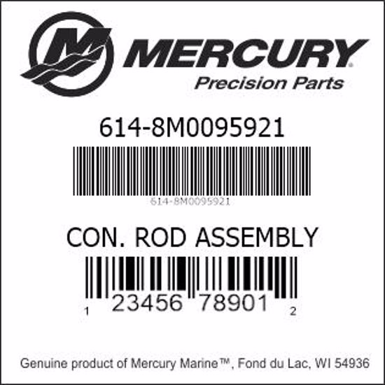 Bar codes for Mercury Marine part number 614-8M0095921