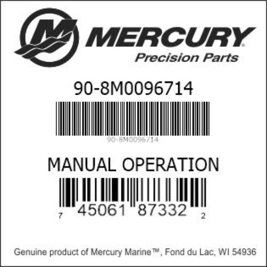 Bar codes for Mercury Marine part number 90-8M0096714