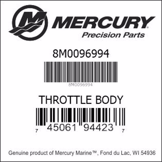 Bar codes for Mercury Marine part number 8M0096994