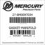 Mercury Marine part number 27-8M0097034 GASKET-MANIFOLD Bar codes for Mercury Marine part number 27-8M0097034
